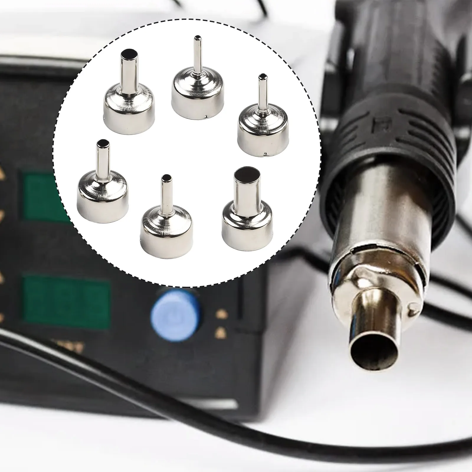 Насадки для термовоздушной станции серии 858 6 шт. 22 мм насадки паяльной и сварки 858D