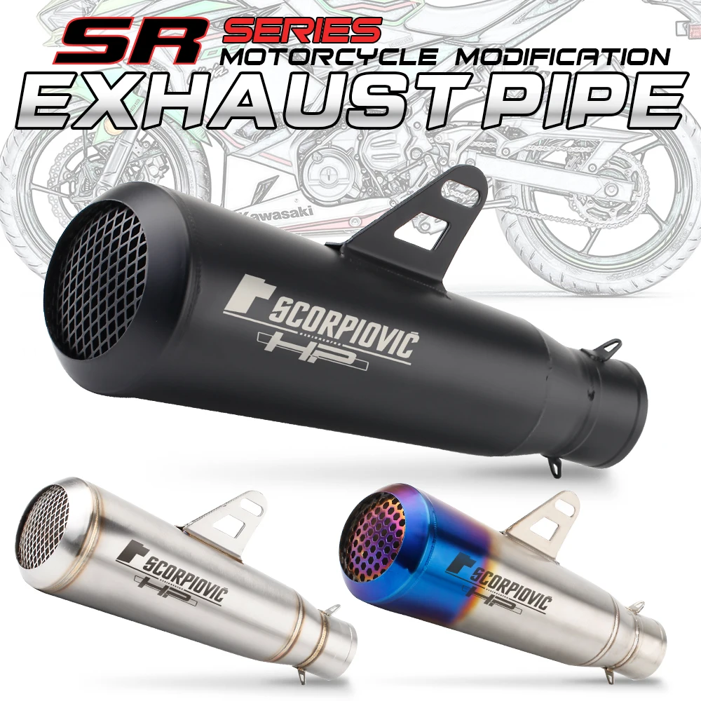 

51mm Universal Motorcycle Exhaust SC GP Racingproject Scooter Muffler Sport Motorbike For Honda Kawasaki Yamaha R1 R3 R6