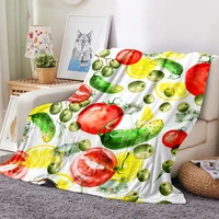 tomatocucumberlemon 3d print flannel blanket fruit vegetable fleece blanket travel picnic blanket home fluffy blanket