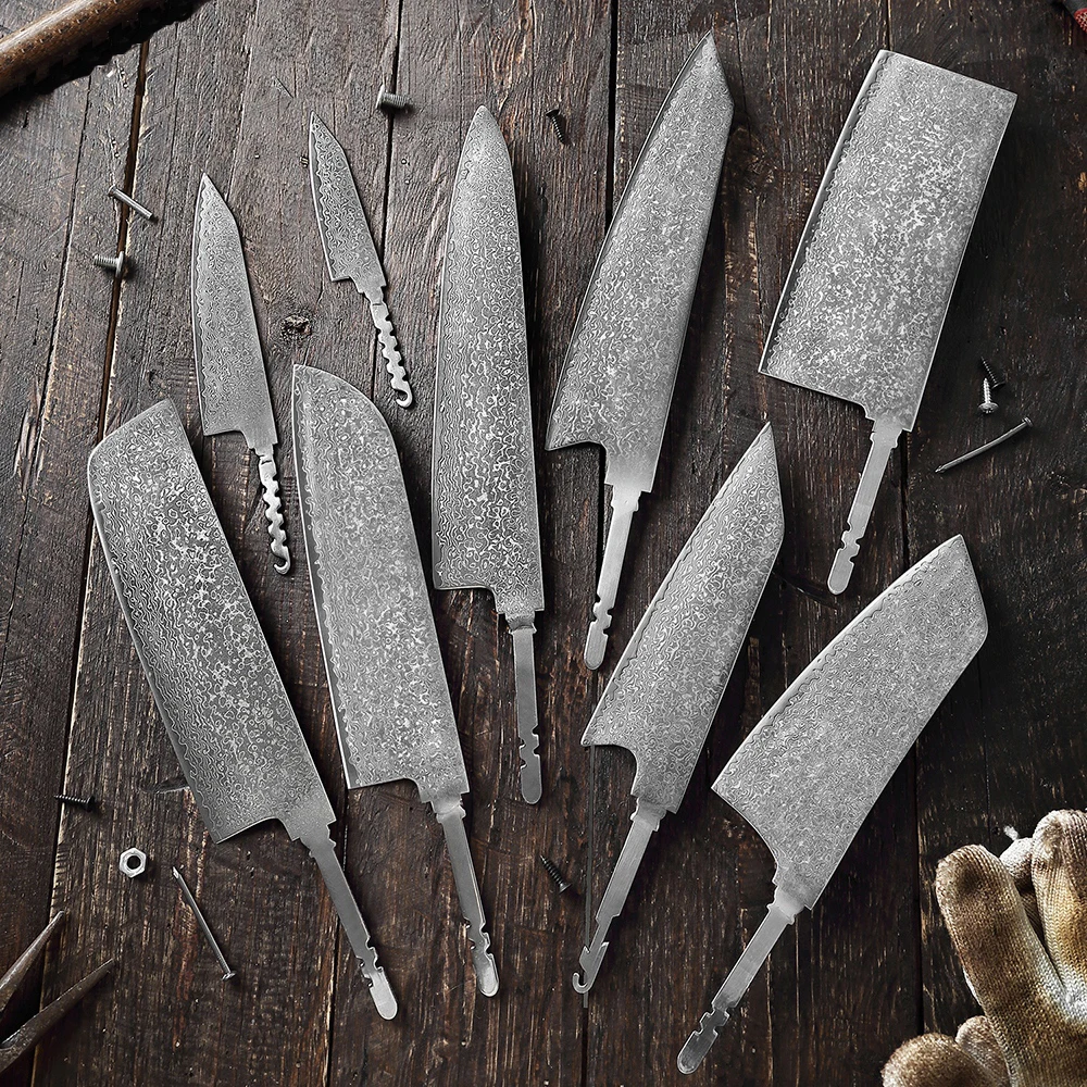 

DIY Дамасская сталь кухонный нож японское лезвие пустые ножи части EDC инструмент для приготовления пищи нож резак для мяса без ручки