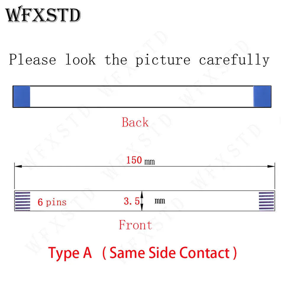 6 контактов 3,5 мм 15 см Тип A Новый гибкий кабель AWM 20706 105C 60 в стандартные медные контакты с одинаковой стороны