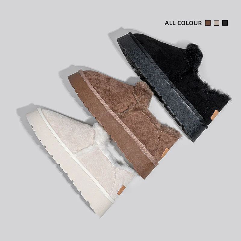 Женские зимние ботинки новинка 2024 зимняя универсальная Утепленная обувь на