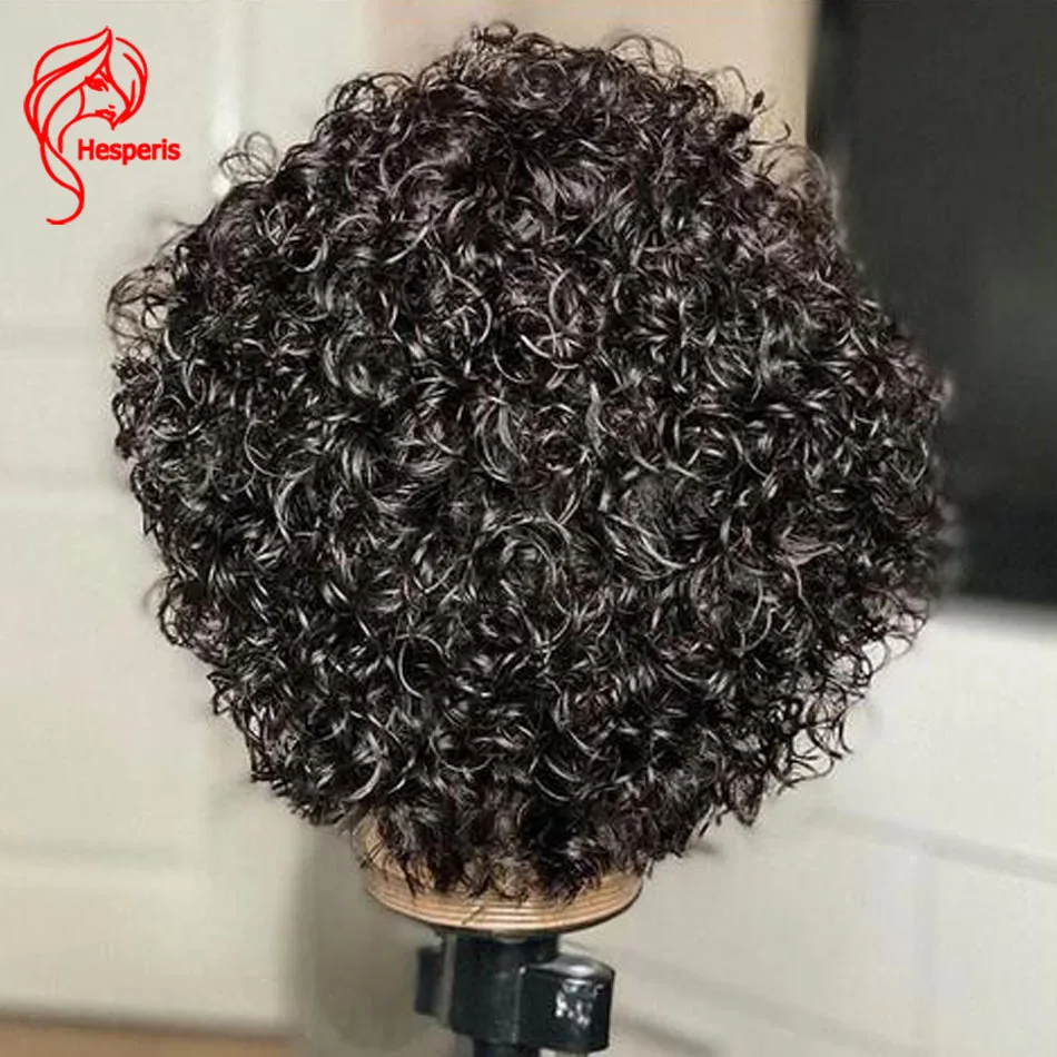 Hesperis Curly Bob Lace Front Wigs 13x6 Прозрачные парики из натуральных волос на кружеве