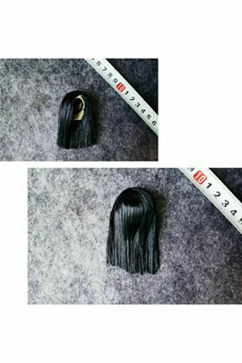 

Black Short Hair 1/6th Female Soldier Head Carving Hair Set Hair Wig Model