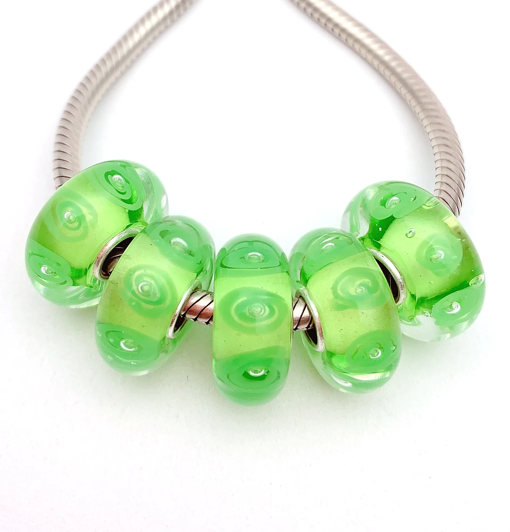 

XHYG383 5X 100% Authenticity S925 Sterling Silver Beads Murano GlassBeads Fit European Charms Bracelet Diy Jewelry Lampwork