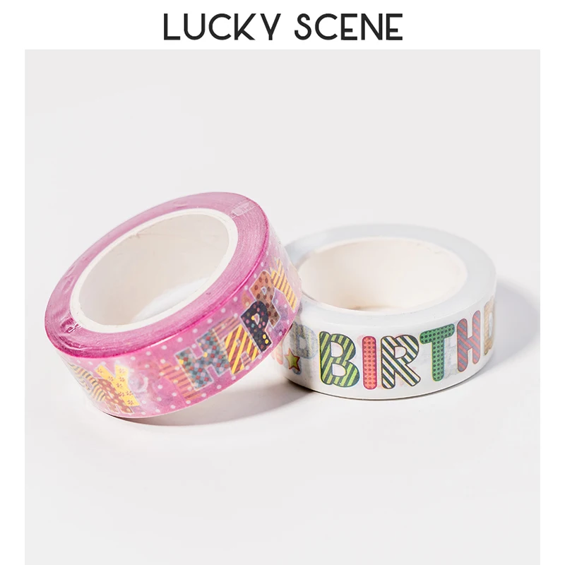 

Happy Birthday Washi Paper Tape Creative Handbook Decoration Paper Tape Hot Stamping Gift Festival S01624