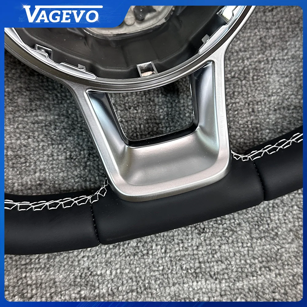 Руль с полой рамкой и белой строчкой из натуральной кожи для VW Golf 7 MK7 GTI, запчасти для тюнинга (art.: 3920dbcd65779) - 3920dbcd65779