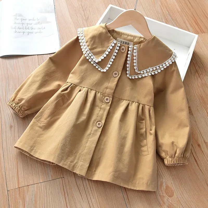 Весенне-осеннее пальто для маленьких девочек платье модная кукольная куртка