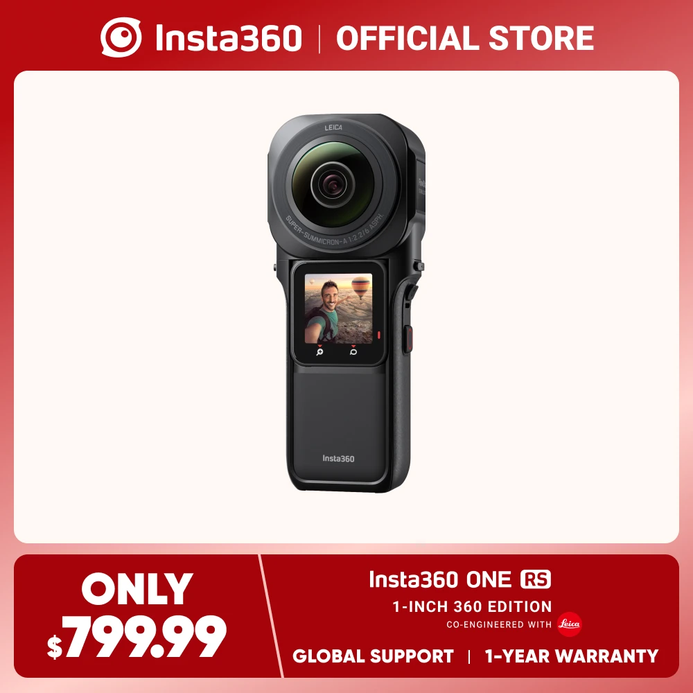 

Insta360 ONE RS 1-дюймовая камера 360 Edition - 6K 360 с двойными 1-дюймовыми датчиками, совместное проектирование с Leica, фото 21 МП, FlowState Sta