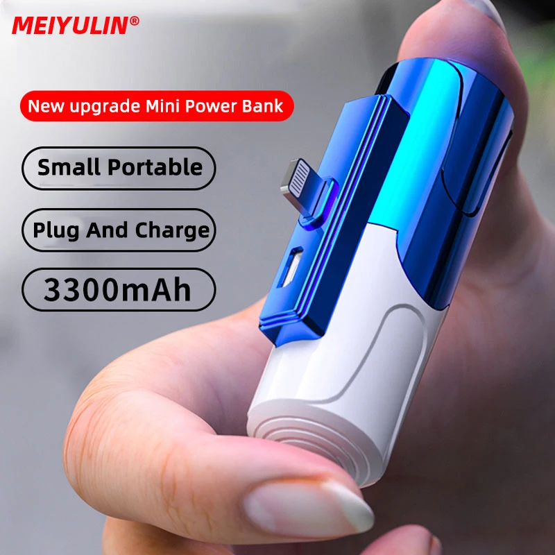 

Portable Mini Power Bank Wireless Fast Charger 3300mAh Type-C Micro External Spare Battery For iPhone Xiaomi Samsung Powerbank