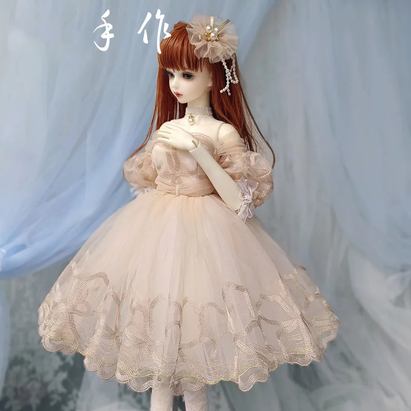 Doll clothes bjd doll lace dress 1/3 1/4 BJD SD MDD  doll clothes dress Champagne elegant sexy lovely poncho skirt