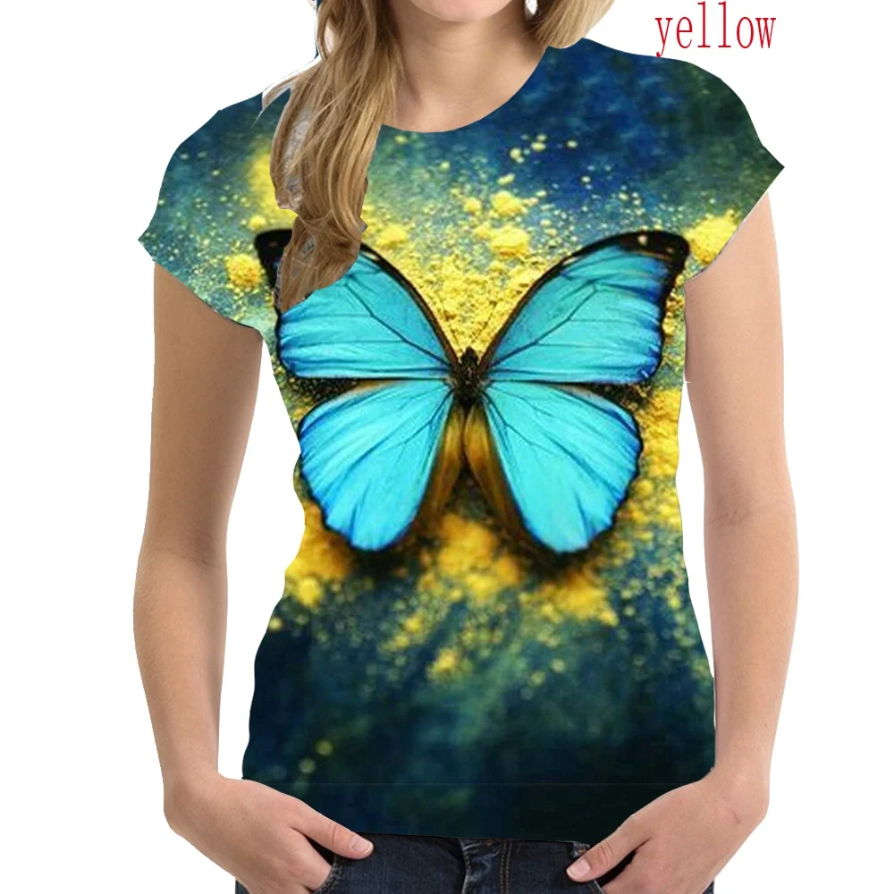 Новинка женская футболка с 3D принтом бабочки и совы мягкие удобные футболки