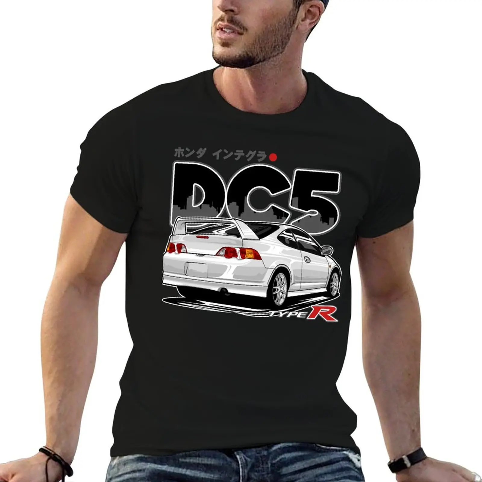 Фото Футболка Integra DC5 Type R, мужские футболки с графическим рисунком, футболка для мужчин, мужская футболка из 100% хлопка, дизайнерская футболка №1