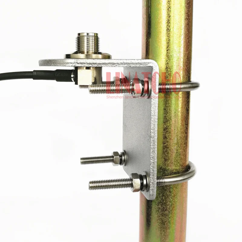 L-shaped U Clip Wall Mount Outdoor Stainless Steel Vehicle Antenna Base General Holder Bracket