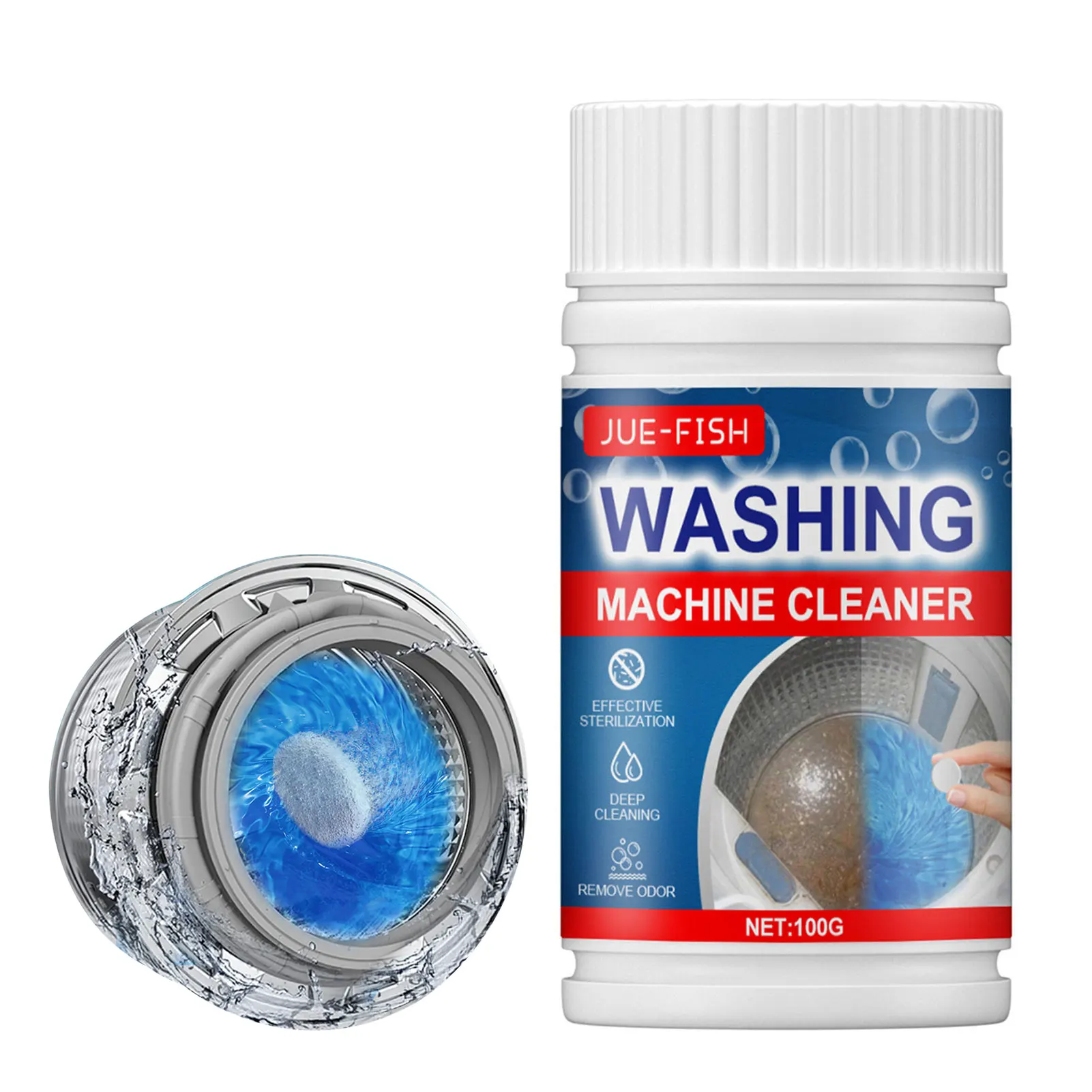 

New Washing Machine Cleaner Effervescent Tablets Deep Cleaning Washer Deodorant Remove Stains Small Detergent Dropshipping