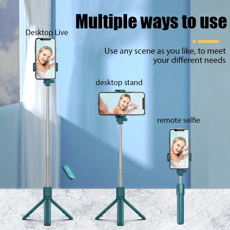

Selfie Stick Tripod with Wireless Remote, Mini Extendable 4 in 1 Selfie Stick - 360° Rotation Phone Stand Holder