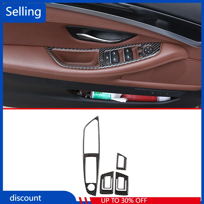 

Для BMW 5 серии F10 2010-2016 Автомобильный интерьер из углеродного волокна кнопка для стеклоподъемника рамка аксессуары отделка левый руль Быстра...
