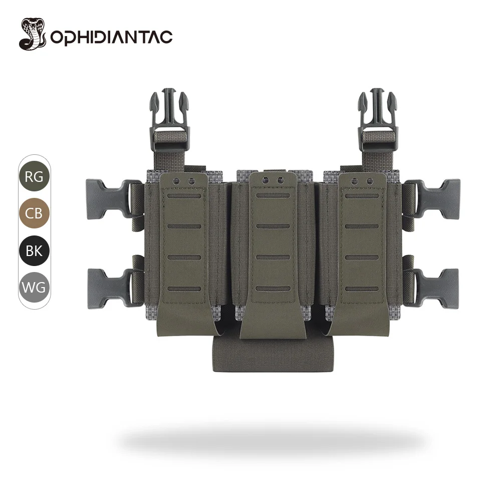 Фото OPHIDIANTAC MOLLE 5.56 Тройной подсумок для магазинов с заменяемым чехлом для плитоносок, нагрудных систем и аксессуаров для страйкбола №1