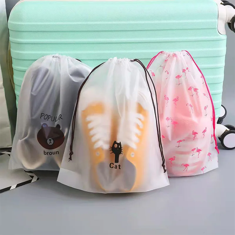 

30*35CM Portable Shoe Storage Organizer Travel Storage Bag Waterproof Plastic Storage Bag Drawstring Eco Bags Cosmetic Bags