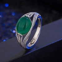 new exquisite fashion exquisite imitation green emerald open rings for men women elegant luxury party banquet jewelry