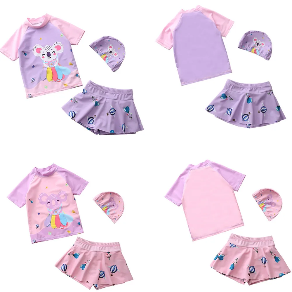 

New Children's Swimsuit Girls Sunscreen Split Three-dimensional Koala Swimsuit Princess Baby Skirt Girl Swimwear