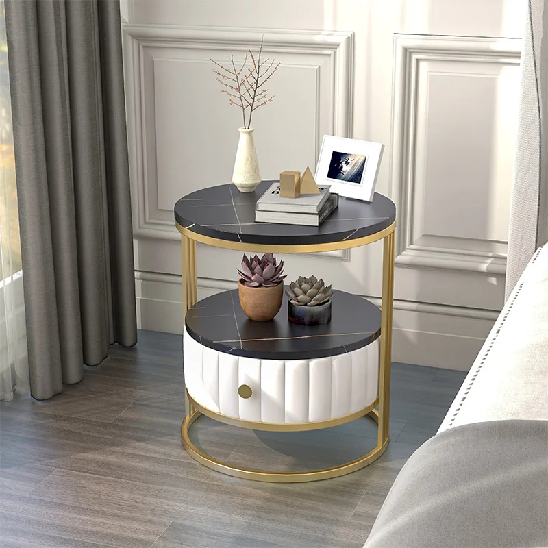 

Minimalist Modern marble black smart hotel rattan smart cheap modern bedside table nightstand with drawers Bedroom Furniture
