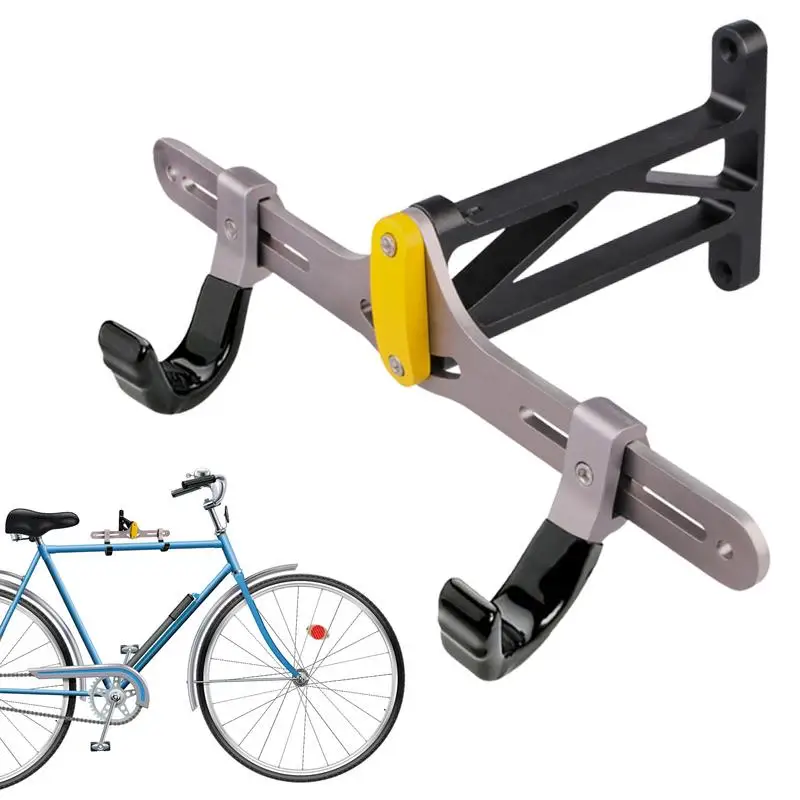 

Настенная стойка для велосипеда, крепление на стену, велосипедная стойка для гаража, экономия места, высокая нагрузка, конструкция с двумя крючками, устойчивая к царапинам