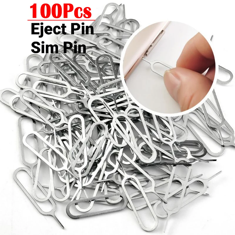 

100/50/10/1pcs SIM Card Tray Eject Pin Ejector Removal Tool For iPhone iPads Samsung Xiaomi Universal SIM Card Opener Needle