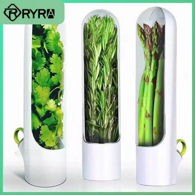 White Keeping Green Storage Box Transparent Bottle Round Hole Handle Leaf Peeler Container Burr-free Environmentally Friendly