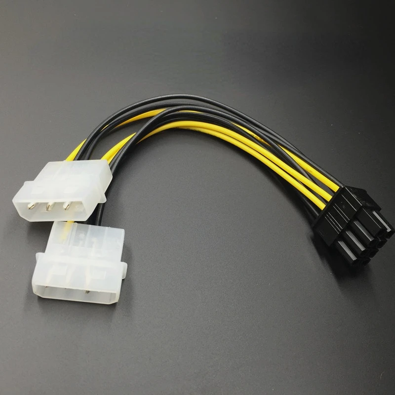 

18cm 8Pin To Dual 4Pin Video Card Power Cord Y Shape 8 Pin PCI Express To Dual 4 Pin Molex Graphics Card Power Cable #280903