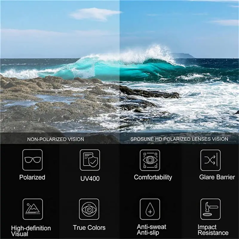 Поляризованные солнцезащитные очки UV400 для мужчин и женщин велоспорта рыбалки