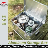 naturehike aluminum alloy storage outdoor box camping travel sundries large capacity storage bag picnic 30l 50l 80l storage box