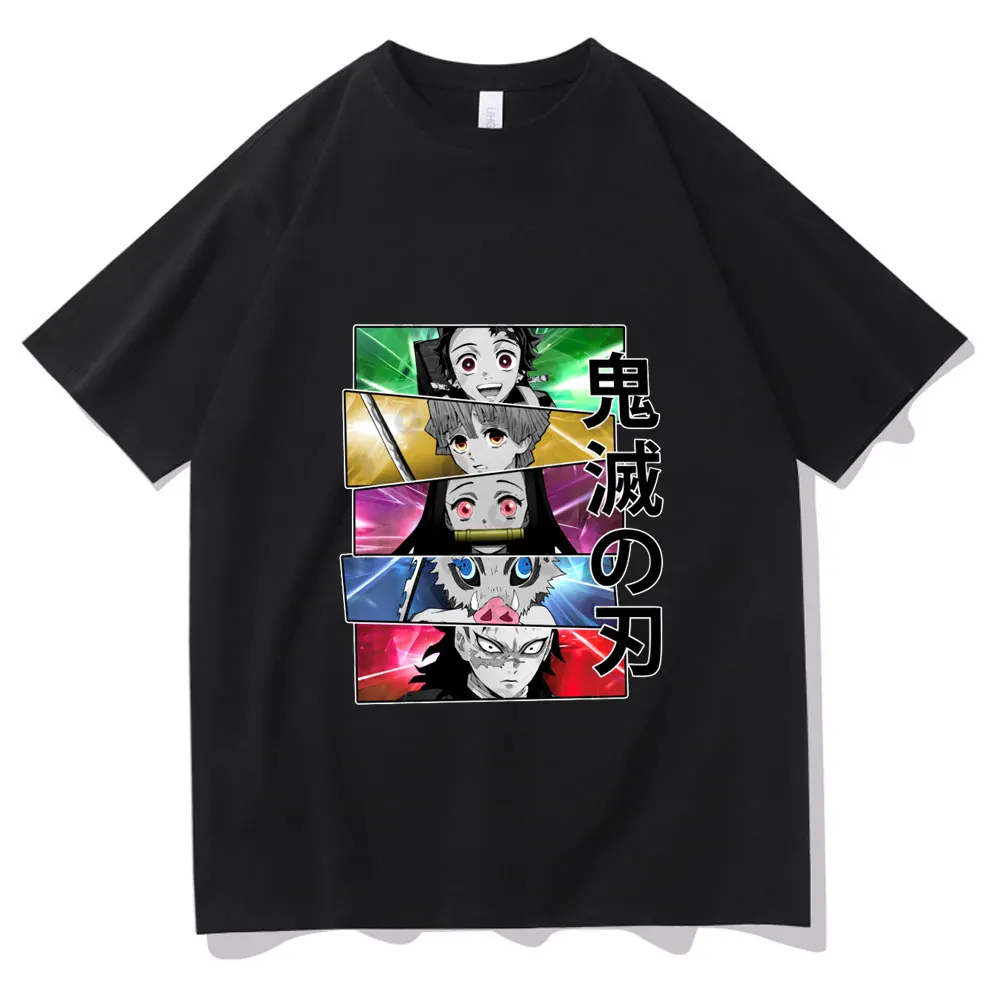 

Japan Anime Demon Slayer T-shirt Kamado Tanjirou Kamado Nezuko Agatsuma Zenitsu Hashibira Inosuke Shinazugawa Genya Print Tshirt
