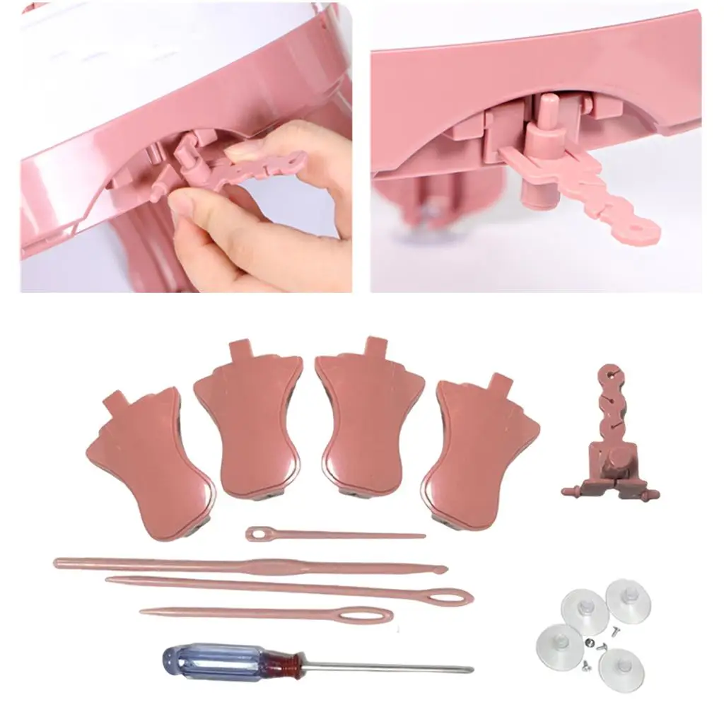 

Rotating Knit Loom Wire Rack Crochet Hook Circular Knitting Loom Foot Stool Parts Set