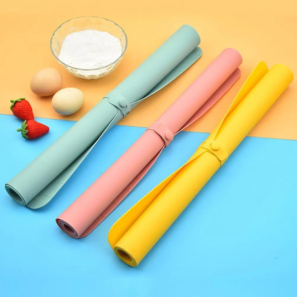 

60x40cm Silicone Dough Rolling Mat Non-Stick Pastry Baking Mat Flour Fondant Sheet Kneading Pad w/Scale Mark kitchen accessories