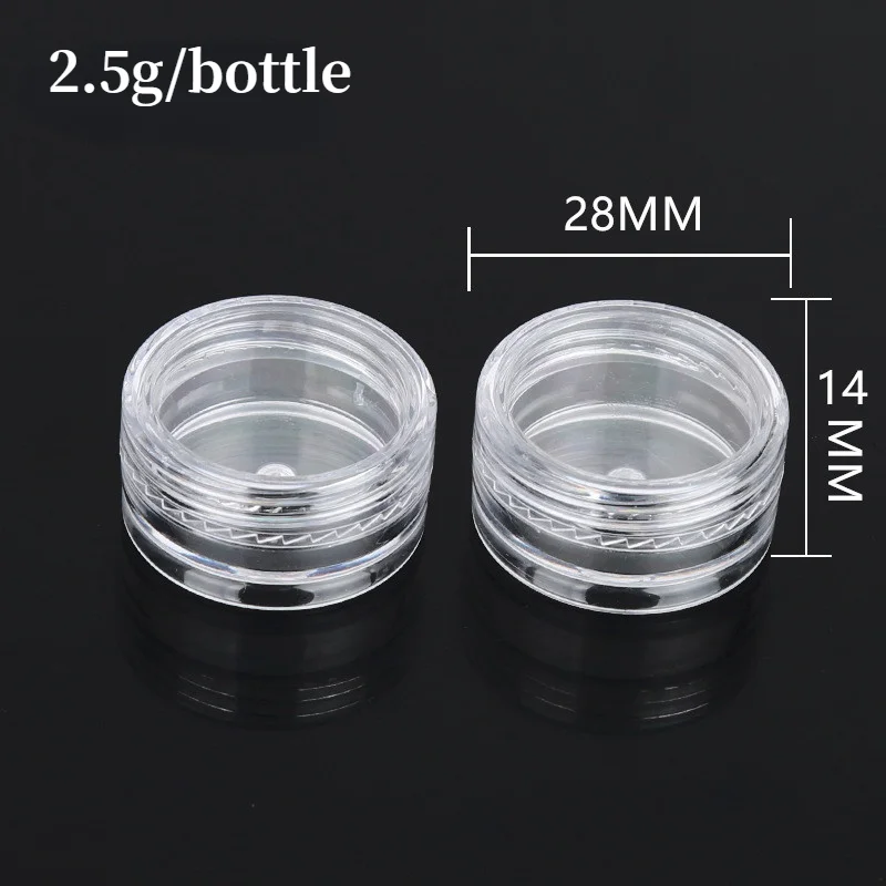 

10/20/30pcs 2.5ML Clear Plastic Jewelry Bead Storage Box Small Round Container Jars Make Up Organizer Boxes for Traveling