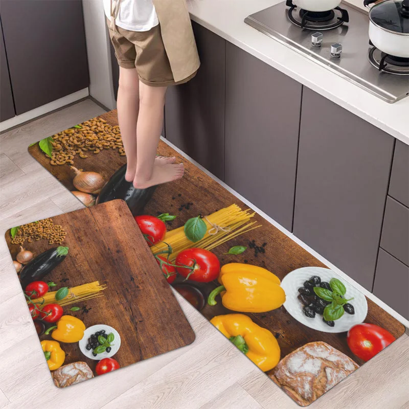 

Vegetable Print Kitchen Carpets for Living Room Long Area Rug Kitchen Floor Mat Carpets Entrance Door Mat Home Decor