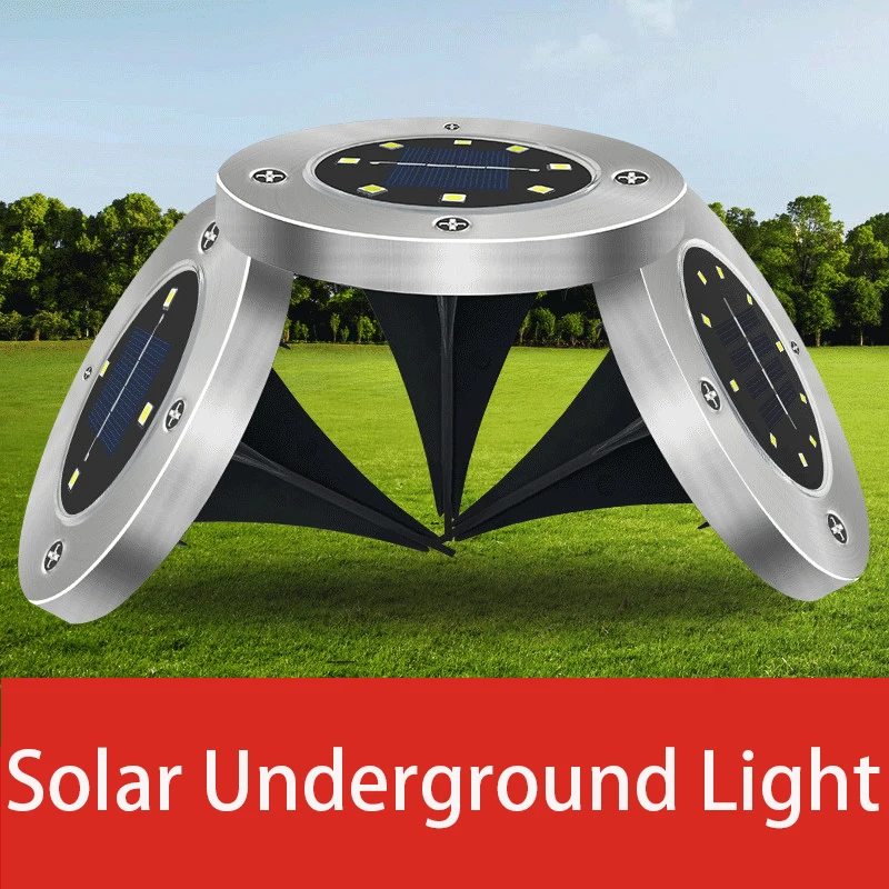 

Уличные фонари на солнечной батарее, 8 светодиодов, водонепроницаемые фонари для газона из нержавеющей стали, садовые светильники для двора, ландшафтные огни