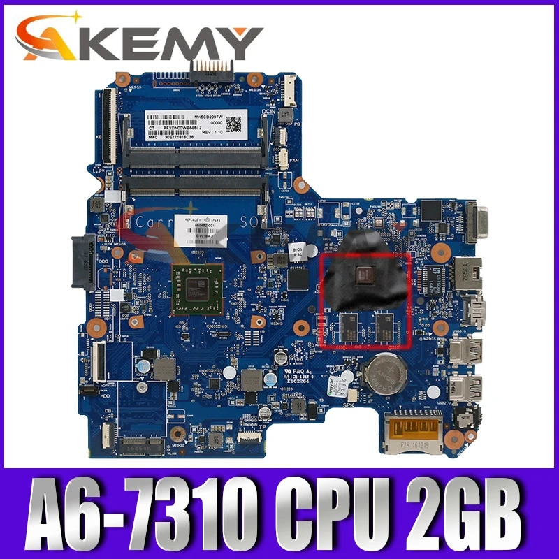 

for HP NOTEBOOK 14-AN090 Laptop Motherboard 858045-601 858045-501 858045-001 R5M1-30 2GB A6-7310 6050A2822801-MB-A02 100% fully