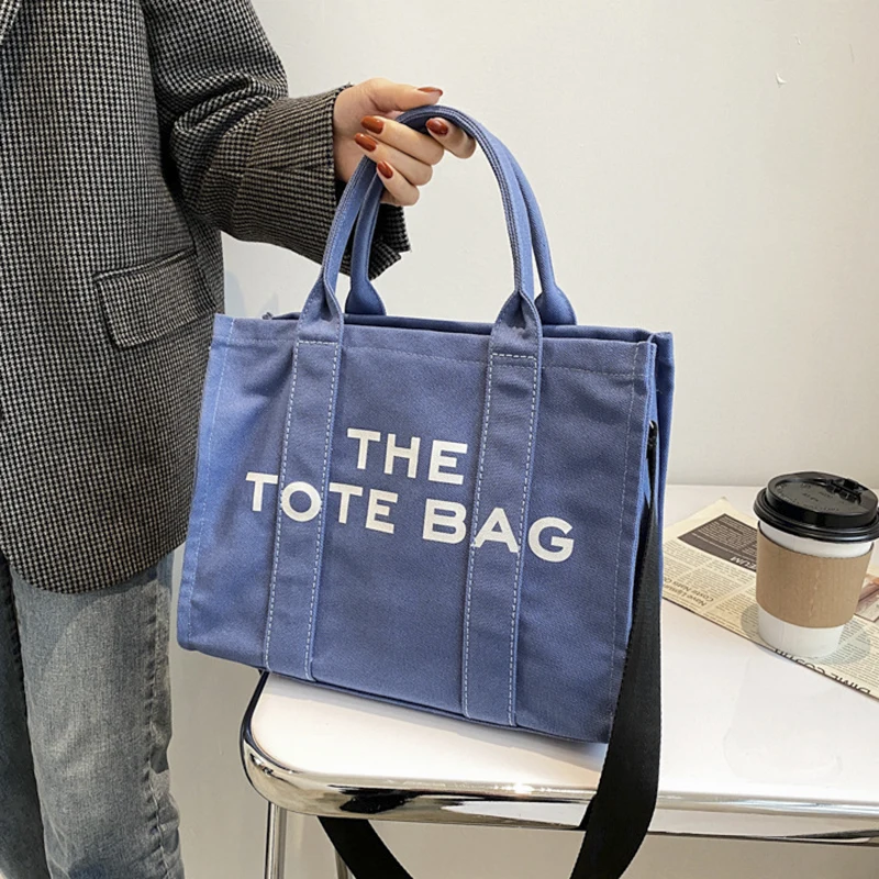 

Вместительная Повседневная сумка на плечо для женщин, холщовая простая дамская сумочка с ручками сверху, модные однотонные женские сумки ч...