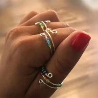 boho vintage fidget spinner rings for women girls rotate bead anti stress anxiety ring female jewelry bague