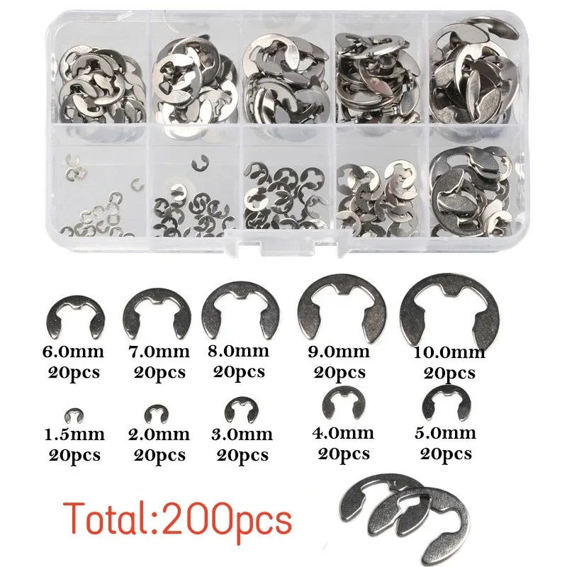 

Стопорные кольца из нержавеющей и углеродистой стали, 10 размеров