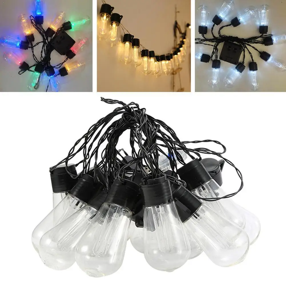 

Solar Outdoor String Lights IP65 Waterproof LED String Lights With 10/20 Bulbs, Patio Lights Holiday Garland Garden Fairy Lamps