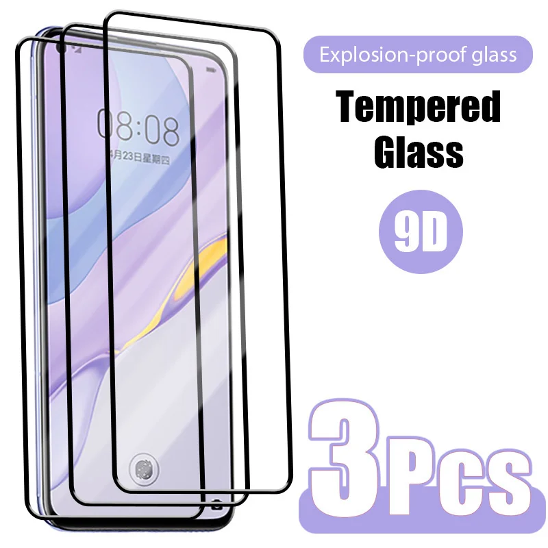 

3PC Full Tempered Glass for Huawei P30 P40 P20 Pro Lite Screen Protector for Huawei Mate 20 30 Pro Nova 5T P Smart 2021 Z Glass