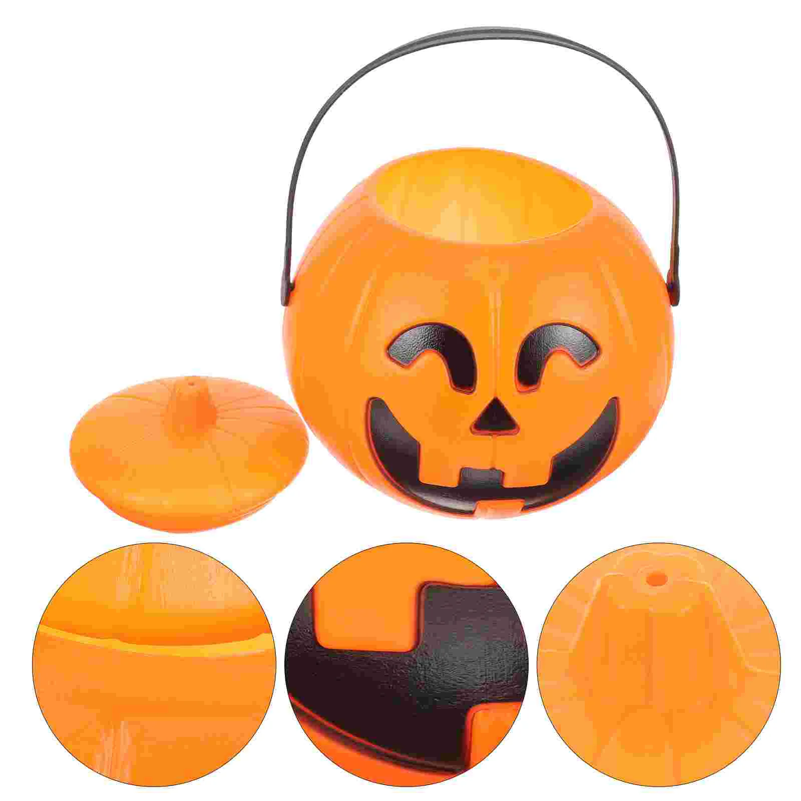 

Decorate Portable Pumpkin Bucket Child Mini Plastic Halloween Pp Kids Snack Storage Buckets Pumpkins Decoration