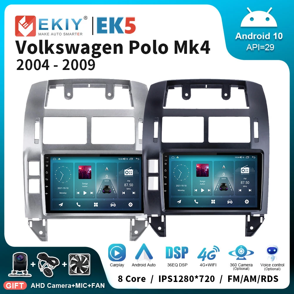 EKIY EK5 для Volkswagen Polo Mk4 2004 - 2009 Android автомобильный радиоприемник мультимедийный плеер