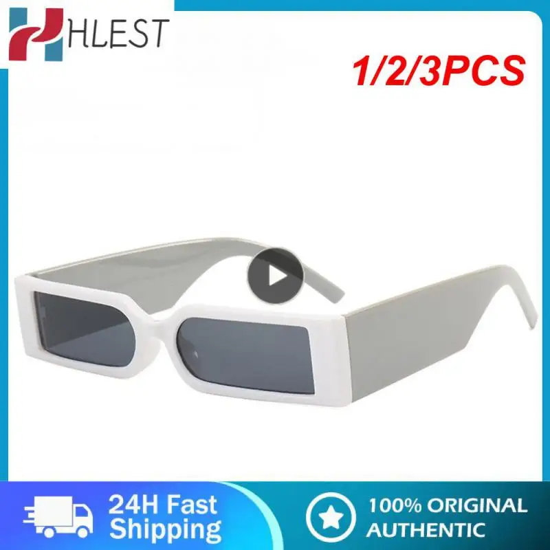 

1/2/3PCS NEW Rectangle Frame Sunglasses Retro Square Trendy Glasses Ins Style for Men and Women Black Small Frame Sun Glasses