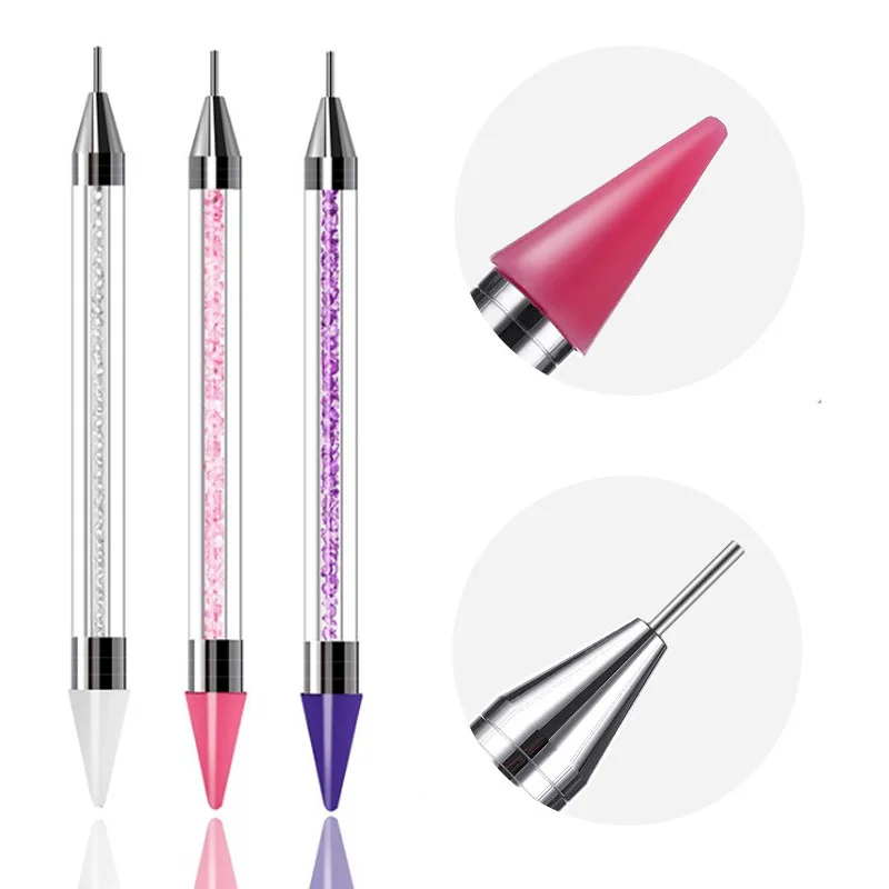 Высококачественный цветной карандаш с кристаллами для ногтей инструменты