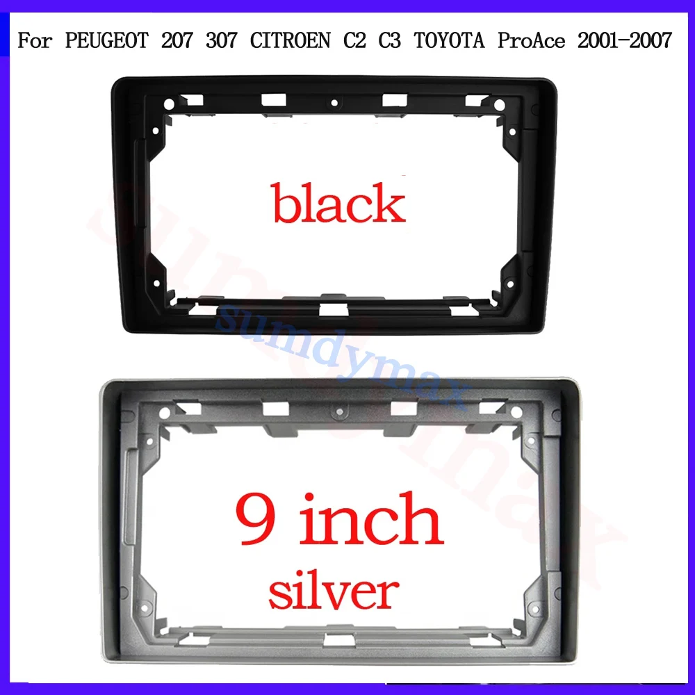 Автомобильная аудиорамка Fasica 9 дюймов 2DIN для PEUGEOT 207 307 CITROEN C2 C3 TOYOTA ProAce 2001-08