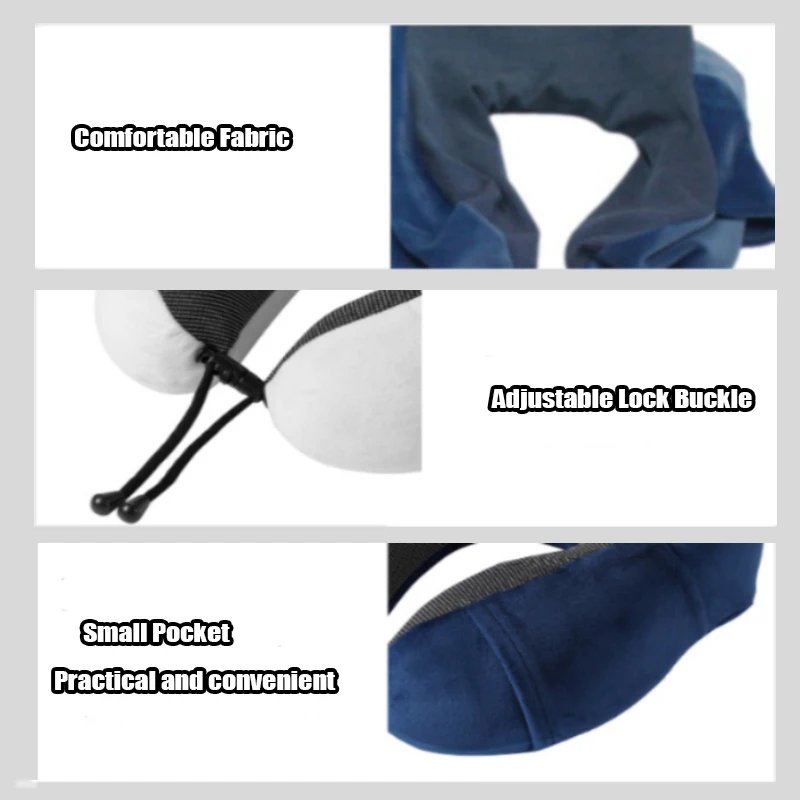 U-образная подушка для шеи из пены с эффектом памяти мягкая портативная